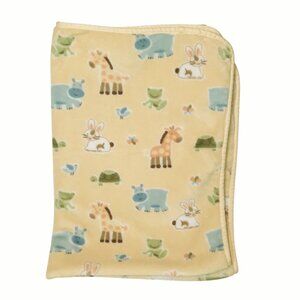 Circo Jungle Safari Zoo Hippo Giraffe Turtle Yellow Security Blanket 28" X 38"